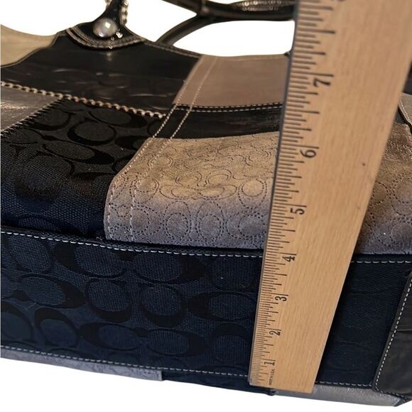 Coach Bleeker Gray and Black Patchwork Women's Bag F14045 with Coach Box - Picture 13 of 16